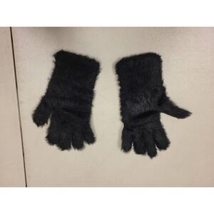 OSFM Black Faux Fur Gloves Costume Cosplay Party Dress Up Accessory Nylon Blend